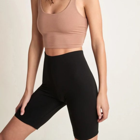 SKIN APHRODITE BLACK ORGANIC PIMA COTTON BIKE SHORTS - Picture 2 of 6